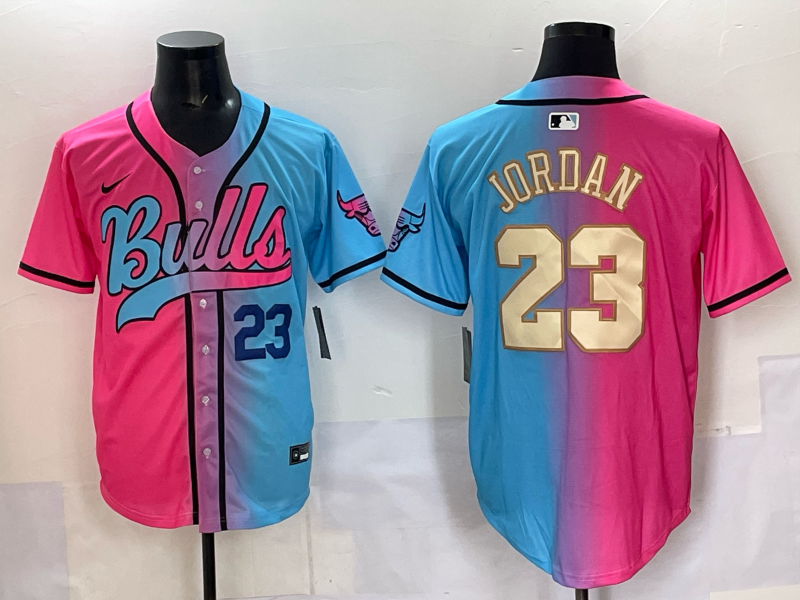 Men Chicago Bulls Nike #23 Jordan Blue pink NBA 2025 Jersey style 007
